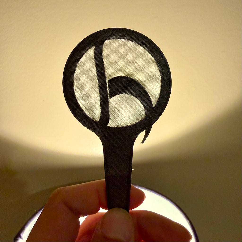 Abyss Black HempHooks Plant Marker being Backlit