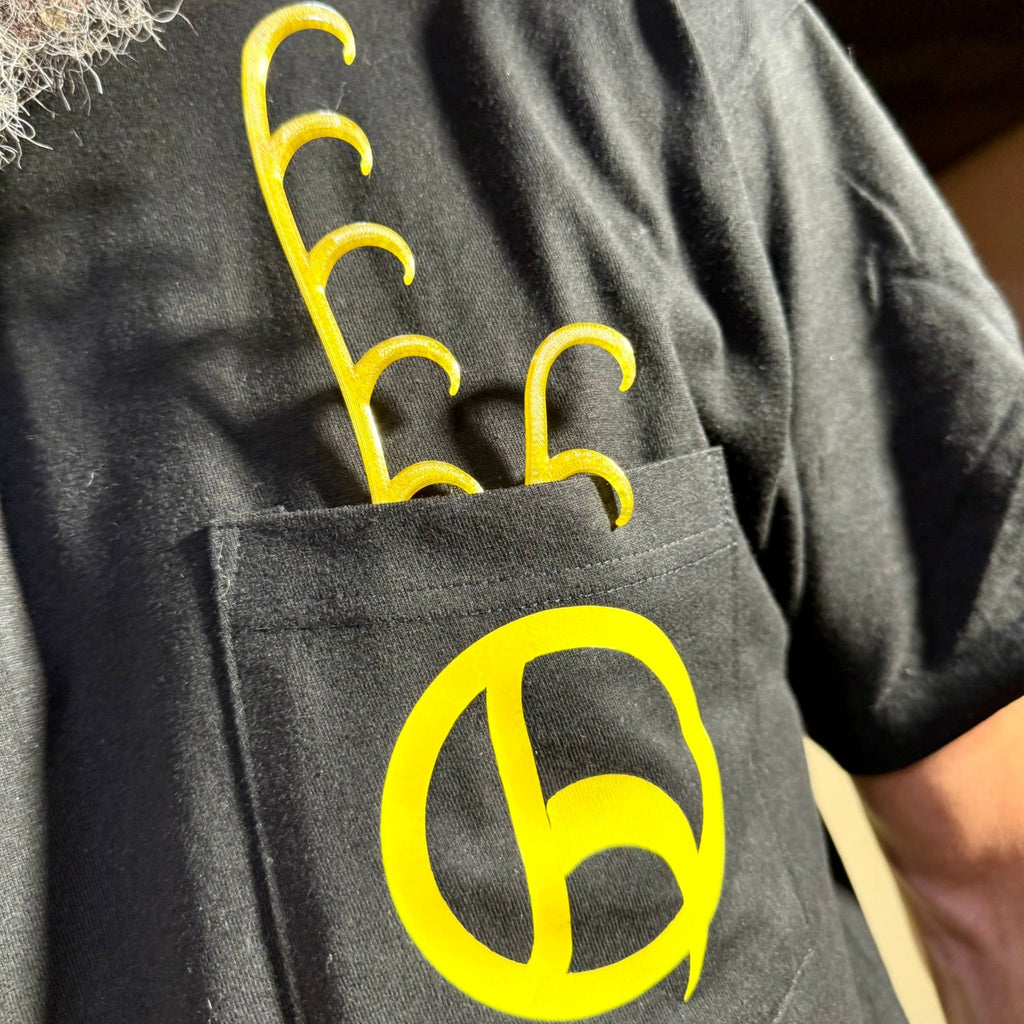 Black HempHooks Logo Tee with HempHooks in pocket