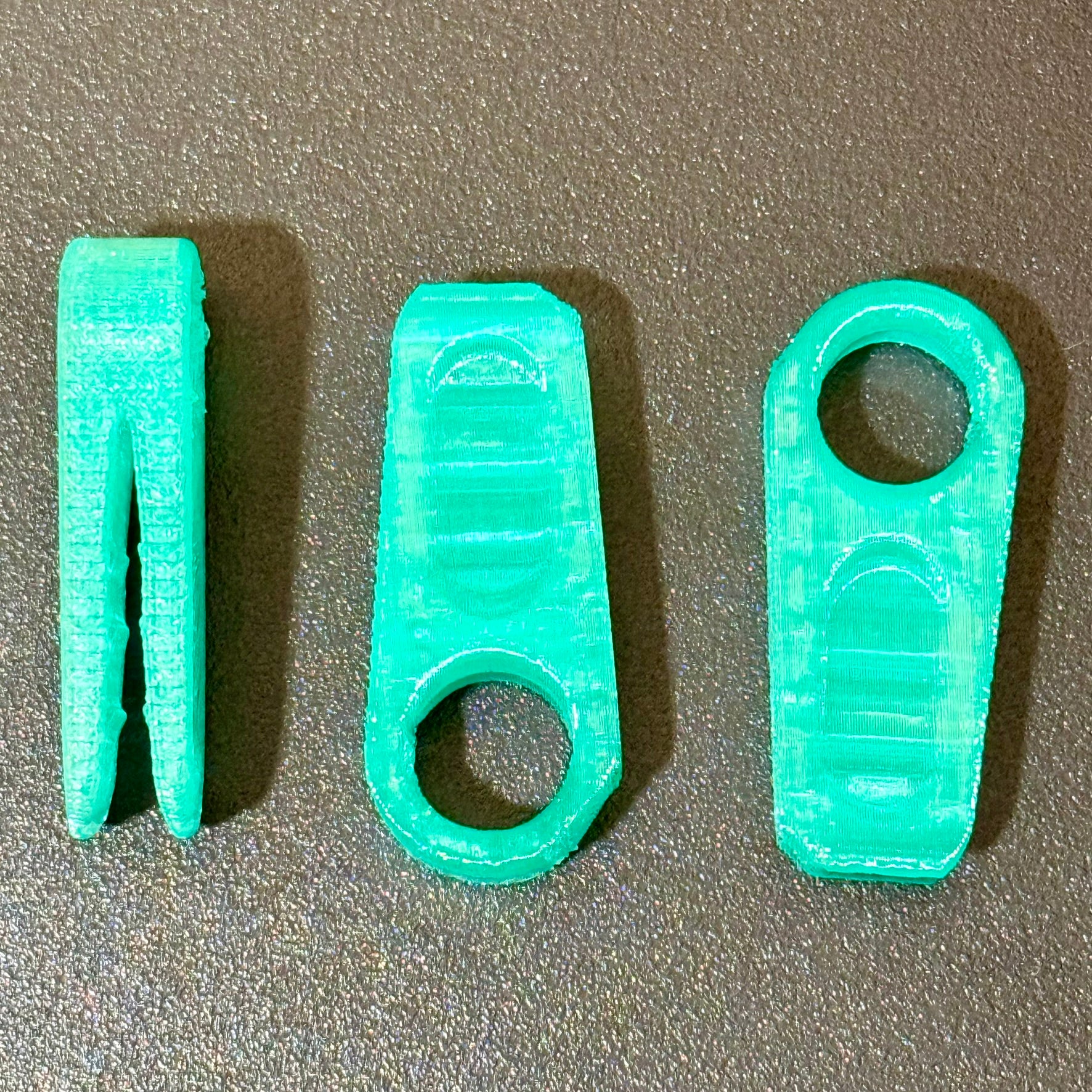 Closeup of Turquoise Rim Clips