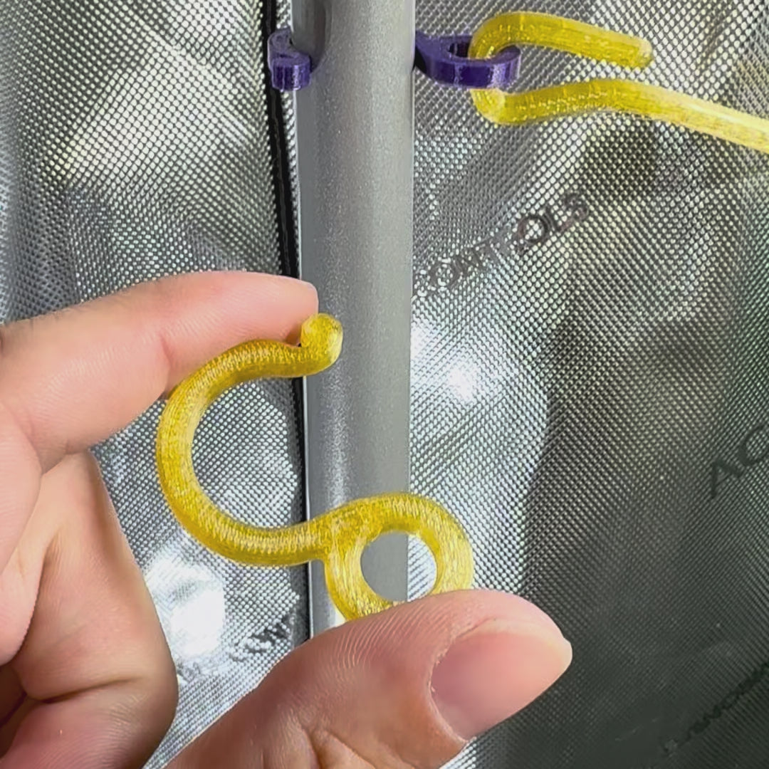 HempHooks Pole Clips | Clip-On Tent Frame Anchor Points | Plant Training Accessory | Patent Pending